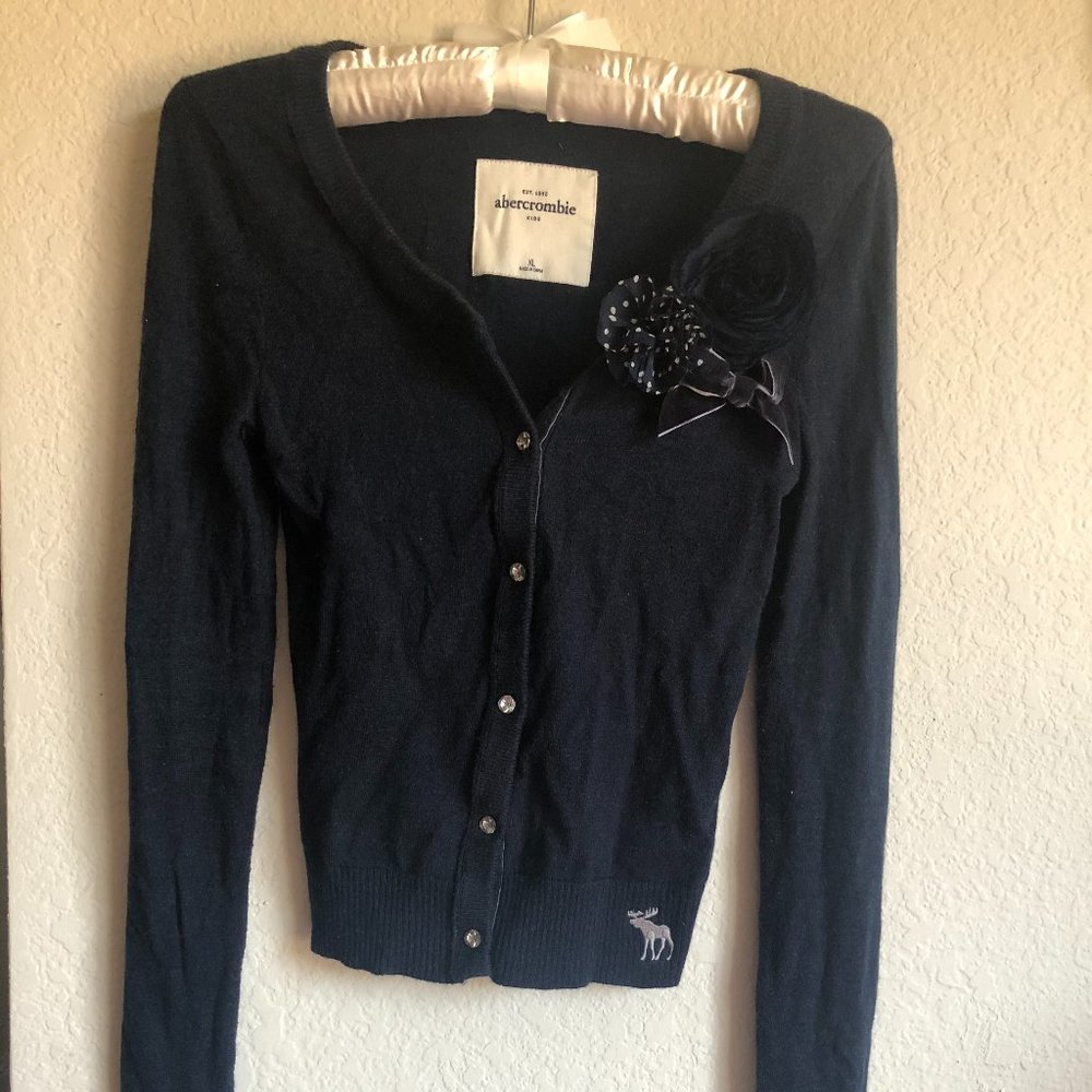 Abercrombie Navy Floral Cardigan